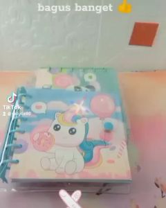 Buku Catatan Mini Notebook Binder Loose Leaf PVC File Cute Kartun Karakter DINO MONKEY PANDA UNICORN 13 x 13 cm 6 Ring Organizer Kertas Alat Tulis Jurnal Bingkisan Hadiah Lucu Grosir Ready COD WB-95548