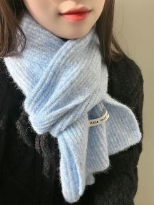 New Arrival Pure Color Thickened Heattech Scarf Womens Autumn and Winter Japanese Style Fancy Easiest for Match Korean Knitting Wool Minimalist Scarf
