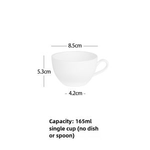 Elegant Bone China Coffee Cup Pure White European Style Ceramic Latte Art Small Luxury Tea Cup Suitable for Nestle Coffee
