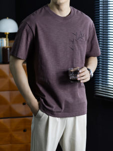 PERDONTOO | High-end Natural Texture Breathable Bamboo Knot Cotton Short Sleeve T-shirt