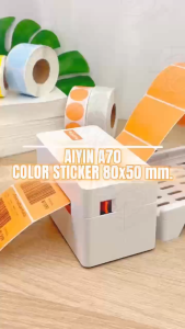 สติ๊กเกอร์ความร้อน สติ๊กเกอร์ฉลากยา สติ๊กเกอร์บาร์โค้ด สติ๊กเกอร์สี 80x50 100x150mm สีสดใส กาวติดแน่น พิมพ์ความร้อน Lable Sticker