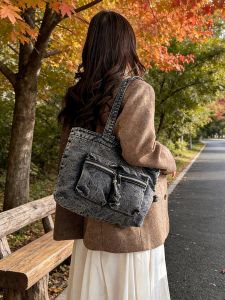 MIRUIDUO | Denim Retro Shoulder Handbag Large Capacity Tote Bag