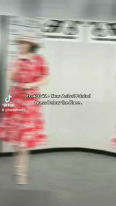 HS*40042* Women Boho Floral Print collar Short Sleeve Ladies casual dresses