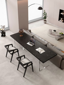Simple Acrylic Top Wood Study Desk 2m