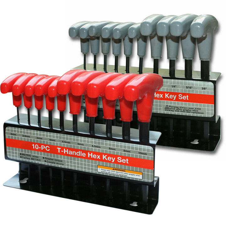 T Handle Hex Key Set Metric 10 pcs and Sae 10 pcs T Bar Wrench With ...