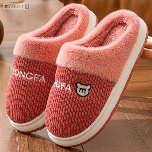 Dép Đi Trong Nhà Mùa Đông Chống Trượt Đế Dày Ấm Áp Lông Cừu Cho Nam Và Nữ Dép Đi Trong Nhà Bằng Vải Cotton EVA