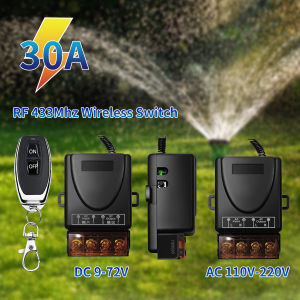 RF433Mhz 30A Relay Receiver Wireless Remote Control Switch AC 220V 110V or DC 9-72V On/Off Transmitter For Electric Appliance