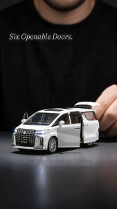 1:24 TOYOTA ALPHARD VELLFIRE 2021 Mona Lisa MPV Car Models Alloy Diecast Toy Vehicle Doors Openable