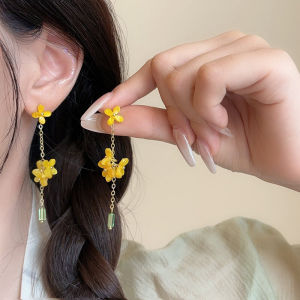 Sweet Gentle Osmanthus Tassel Earrings Womens Style Super Fairy Vintage Versatile Slimming Drop Earrings 2025 New Elegant Ear Jewelry