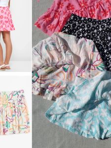 Floral Half Skirt Leggings Anti-Light for Girls 7-16 Years Old Mid-Term Children Summer Clothing Polyester Elastic Fiber