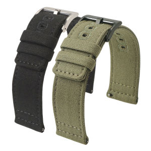 Quick Release Nylon Canvas Watch Strap 18mm 19mm 20mm 22mm Bracelet Brushed Buckle Watchbands for Smartwatch Aaccessories