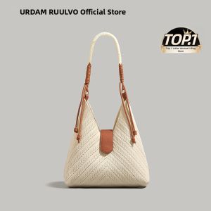 URCDN RDALVO | Braided Tote Bag For Women Vacation Work Everyday