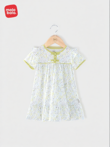 Cute Fashionable Floral Print Short Sleeve Baby Dress