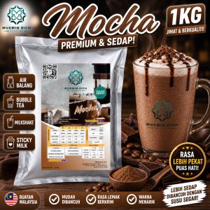 Mocha Caffee Drink Powder 1KG Mukmin Rich | Premium Beverage Powder for Air Balang Sticky Milk Iced Blended Drinks & Ice Cream