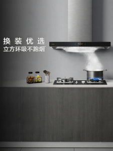 Euro-style Ceiling-mounted Range Hood and Gas Cooktop