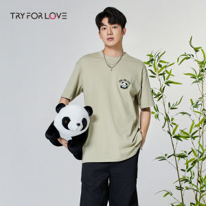 Tryforlove New Chinese Style Couple Matching Short Sleeve T-Shirt Dress Summer New One Skirt One Dress Elegant Atmosphere Floral Print Lantern Sleeve Slim Fit Short Dress