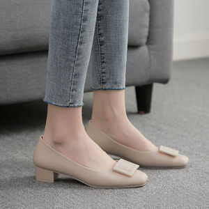 Anti-Slip Womens Fashion Sandals 2025 New Style Low Heel Square Head Jelly Shoes Waterproof Rain Boots Easy to Wear Daily Use