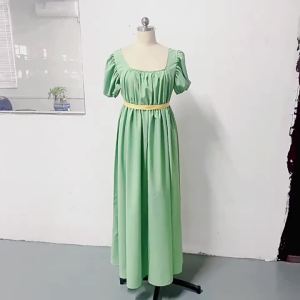 Regency Tea Party Gown คอสเพลย์เครื่องแต่งกายแขนสั้น Vintage Victorian ยุคกลางสูงเอว Jane Austen ชุด S-2XL