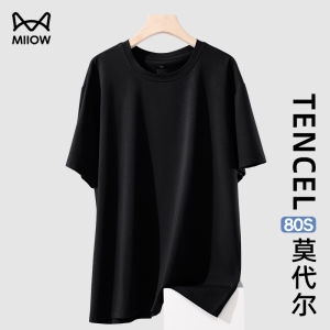 miiow | Mens Short Sleeve T-Shirt Modal Sport Round Neck Cool Feeling Sweat Absorbent Breathable Summer New Arrival MiiOW Cat Person
