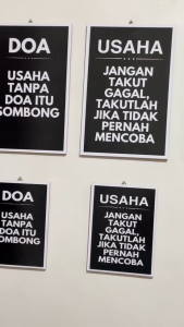 Hiasan Dinding Poster Aesthetic Kata-Kata Motivasi Hitam Putih