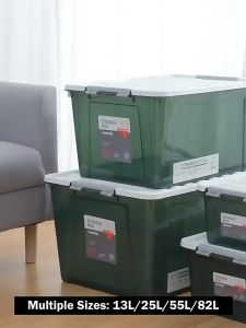 Box Container - Kotak Penyimpanan Tutup 65 Liter / 85 L - Aesthetic Organizer Pakaian / Mainan / Baju Transparan 1258