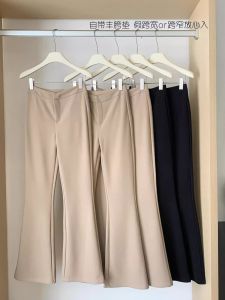 กางเกงขายาวทรงหลวมเอวสูงสีดำ ทรงตรง ทรงหลวมเล็กน้อย ทรงลำลอง สำหรับผู้หญิง แฟชั่นฤดูใบไม้ผลิ 2024