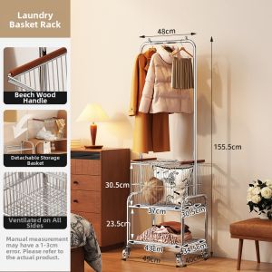Retro Stylish Multi-functional Movable Coat and Bag Rack