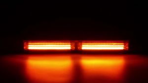 24CM COB LED Warning Light Bar Amber Strobe Emergency Flashing Lamp for Truck Car Roof Grille DC12V-36V Waterproof IP68 Plug