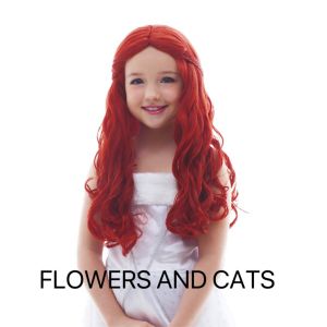 ผมปลอมสีเทาอ่อนสำหรับเด็กผู้หญิง ทรงเจ้าหญิง ชุดการแสดงโรงเรียน ครุภัณฑ์ มงกุฎผมปลอมสีทะเลแสม ของตกแต่งเด็ก