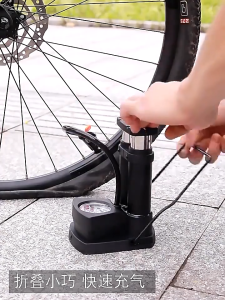 ที่สูบลม ปั๊มจักรยาน สูบลมแรงดันสูง อัพเกรดบารอมิเตอร์ 160PSI สูบลมแรงดันสูง ปั๊มเท้า ปั๊มลม ที่สูบรถมอไซด์ ที่สูบลมจักยาน ที่สูบลมแบบมือสูบ ที่เติมลมยางรถ