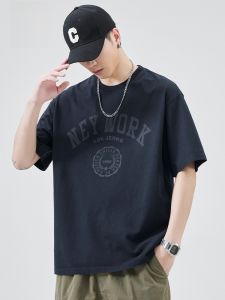 ROMON | เสื้อยืดแขนสั้นผ้าฝ้ายแท้สำหรับผู้ชาย RoMontrendy Ice Silk Thin Cotton T-Shirt ทรงหลวม คอกลม สำหรับผู้ชาย แฟชั่นฤดูร้อน