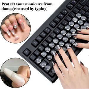 20Pcs Specialised Manicure Typing Stickers 3D Highly Transparent Invisible Stickers Laptop Keycaps Raised Key Stickers Beads