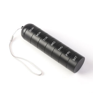 Metal Pill Organizer Weekly Waterproof Travel Pill Box Large Aluminum Alloy Pill Case Container 7 Day Daily Medicine Organizer