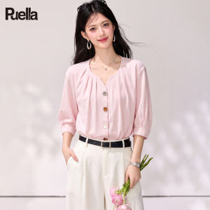 puella | Áo Sơ Mi Voan Tay Ngắn Thiết Kế Pháp