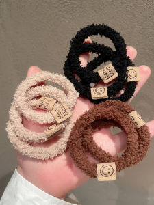 INS Labeling Basic Style Bottoming Plush Hair Ring