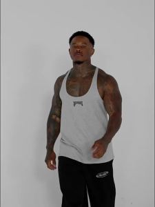 JIANSHENSHIJIAJIANSHEN | Stylish Letter Printed Muscle Showing Training Tank Top