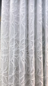 Evie Leaves Sheer Langsir Lace Bersulam Bunga Siap Jahit Cangkuk & Ring / Ready Made Day Curtain Hook Ring