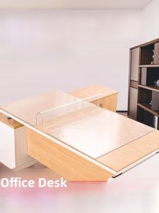 Modern Simple PVC Tablecloth Office Desk Mat Transparent Glass Non-Washable Study Desktop Protection Pad Rectangle Shape Non-Slip