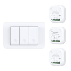 Tuya Smart Wireless Self Powered Kinetic Light Switch RF433 Light Wall Switch Piezo Electric 110v-250v 10A 50-80HZ