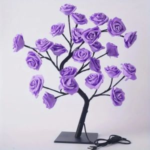 Rose Tree Lamp Flower Lamp For Valentines Day Wedding Decor DIY Branches Night Lights Tree Fairy Lamp For Bedroom Home Decor
