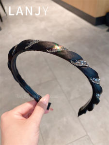 Luxurious Rhinestone Headband Fabric Art Wrapped Womens Hair Accessories Toothed Anti-Slip Hair Clip Fashionable Hair Accessories