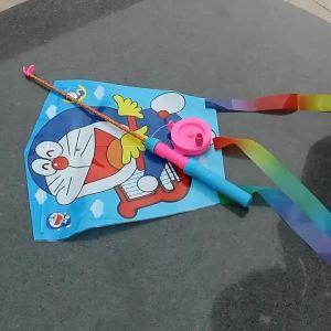 【91%好评率】25年哪吒儿童手持钓鱼竿风筝批发微风易飞亲子网红卡通玩具奥特曼