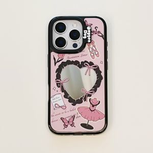 Angel Butterfly Knot Design Phone Case Full Cover Anti-Fall for 16Pro Max Oxygen Dog Female Model Compatible 15Pro Mirror 14Pro Max