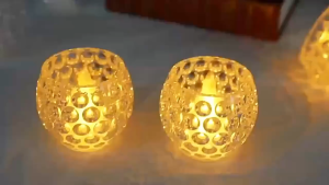 Cindychen888  LED Flameless Candle With Battery Halloween Candles Honeycomb Cup Shape Candle