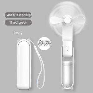 Mini Portable Handheld Fan USB Rechargeable Pocket-Sized Cooling Fan with Folding Design Power Bank Feature Small Hand Fan