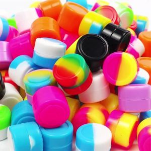 100Pcs 2ML Nonstick Silicone Container Non-stick Oil Wax Storage Box Silicone Jar Travel Face Cream Liquid Ointment Container