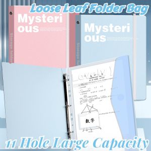Loose Leaf Bag 11 Holes File Bag File Organizer Binder Pouch Set Transparent Paper Organizer Folder