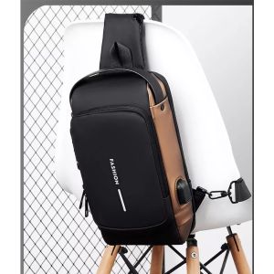 kindstore Tas Selempang Pria Tas Pria Sling Bag Pria Charger USB sling bag cowok import premium keren