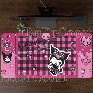 Bandai | Kuromi Cartoon Xxl Mouse Pad PC Gaming Office Accessories Gaming Computer Desk Mat Anime Laptop PC Keyboard HD Printing Mousepad
