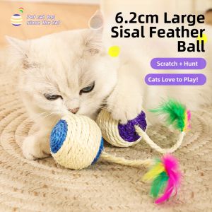 HOOPET | Jute Kitten Play Ball Interactive Cat Toy Teether